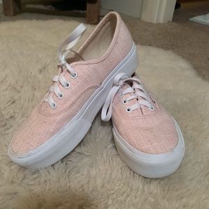 light pink platform vans size women’s 8
